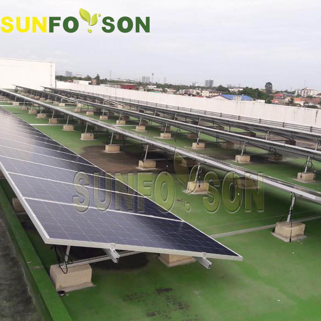 instalación de montaje solar SunRack para sistema solar 50kw en Tailandia