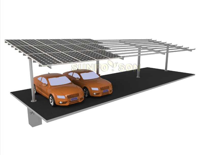 T type solar carport mounting structure support system