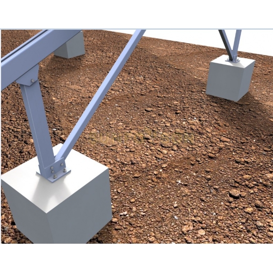 Concrete Base Solar Ground Mounting Structures