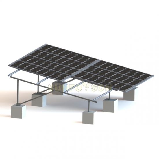 Concrete base solar ground mounted