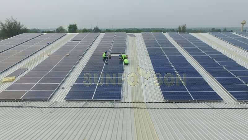 sunforson terminó un montaje solar en la azotea 500kw en Tailandia
